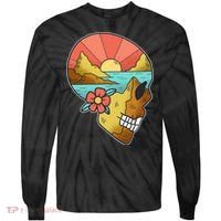 Skull Landscape Sunset Tie-Dye Long Sleeve Shirt thumb 0