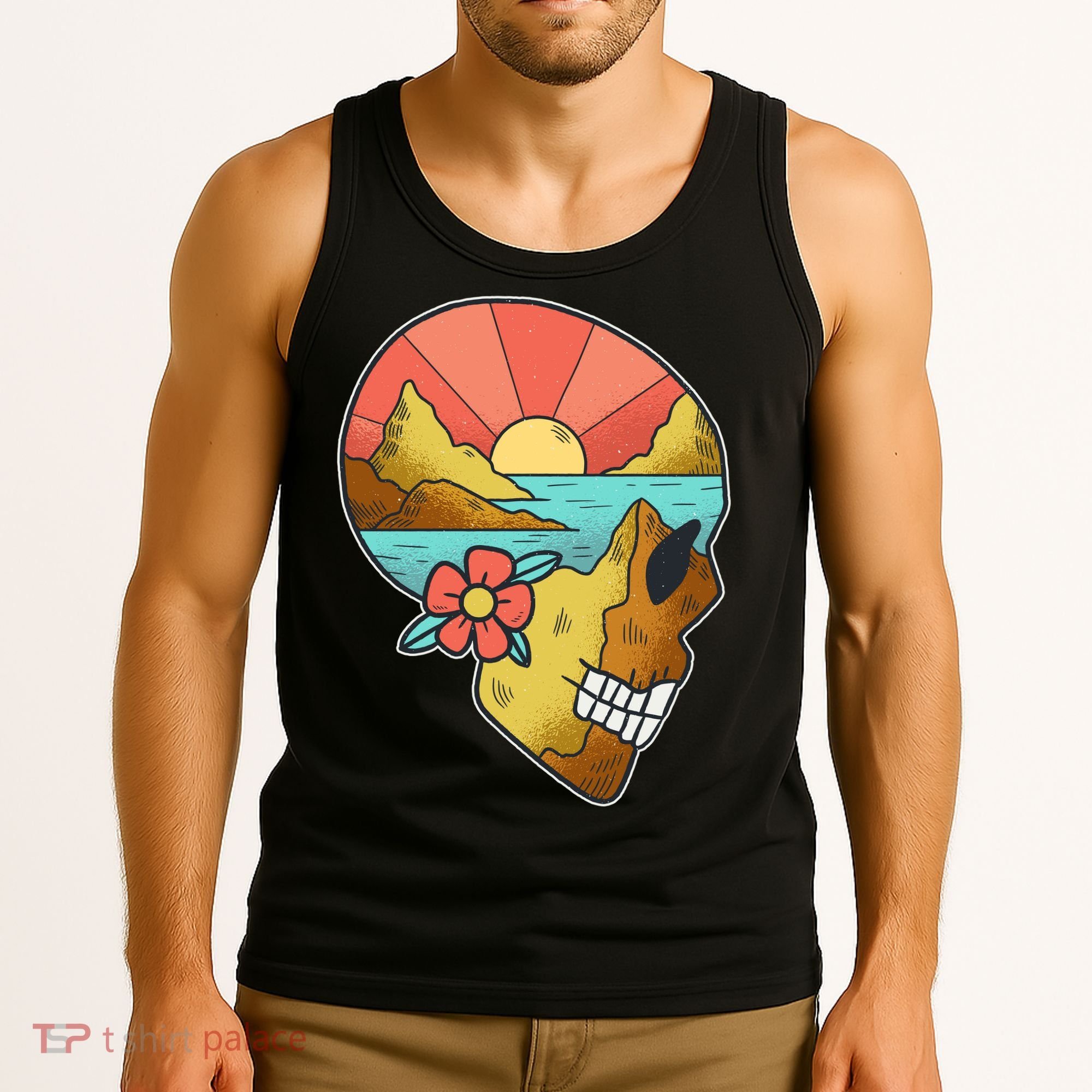 Skull Landscape Sunset Tank Top