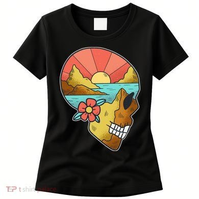 Skull Landscape Sunset Women's T-Shirt
