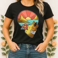 Skull Landscape Sunset Women's T-Shirt thumb 2