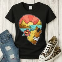 Skull Landscape Sunset Women's T-Shirt thumb 3