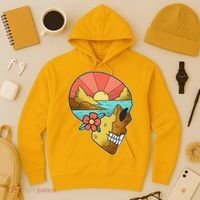 Skull Landscape Sunset Hoodie thumb 3