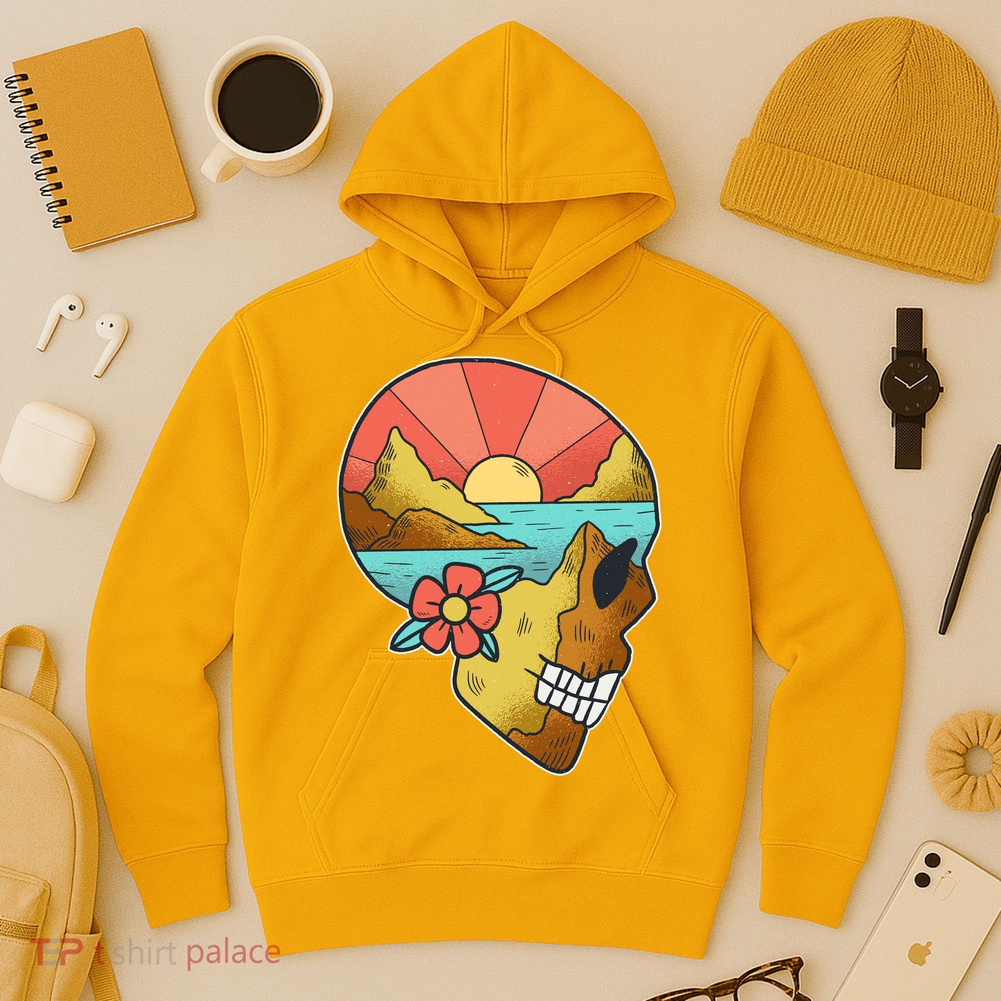 Skull Landscape Sunset Hoodie