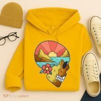 Skull Landscape Sunset Hoodie thumb 4