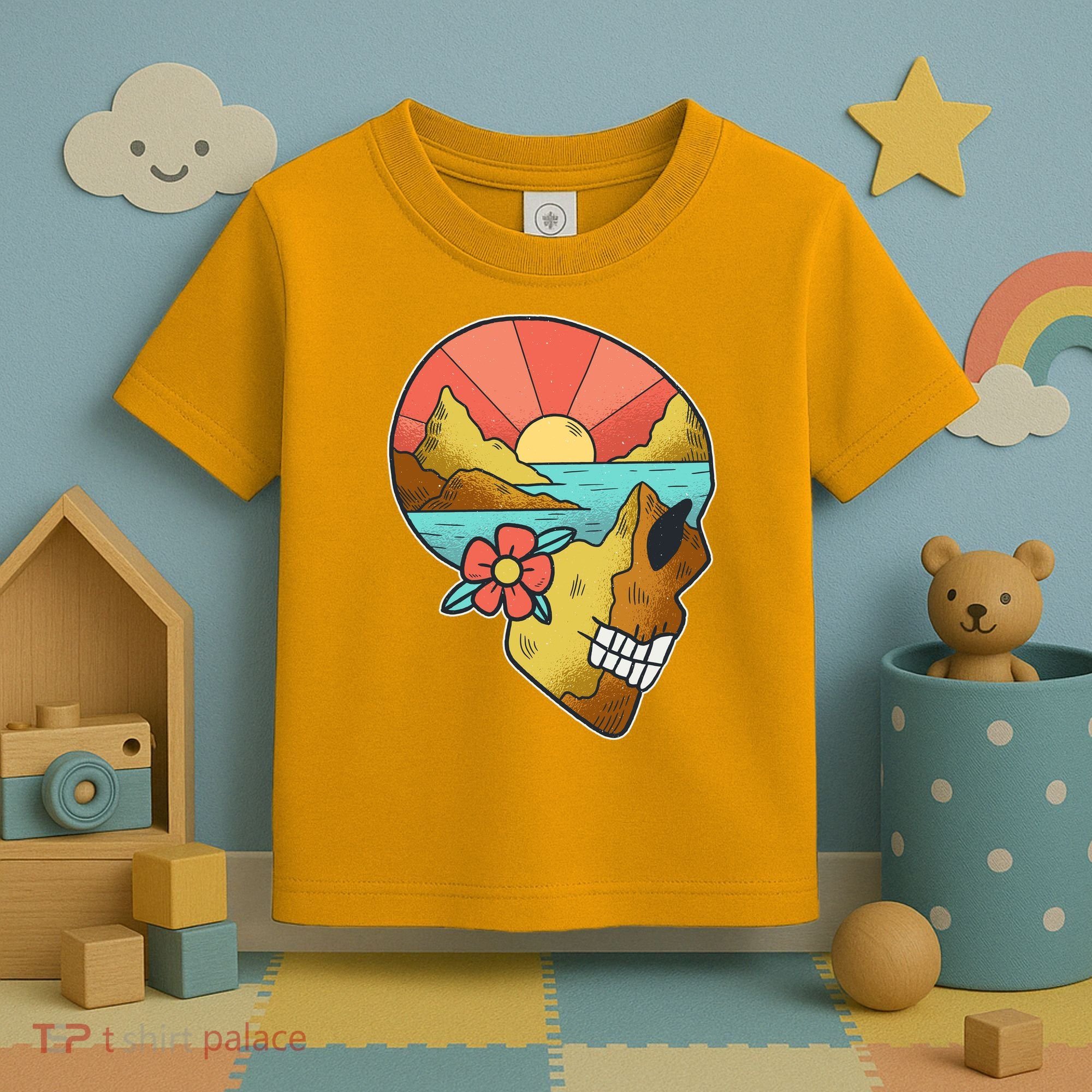 Skull Landscape Sunset Toddler T-Shirt