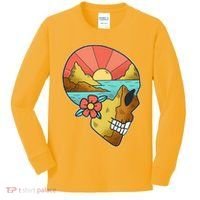 Skull Landscape Sunset Kids Long Sleeve Shirt thumb 0