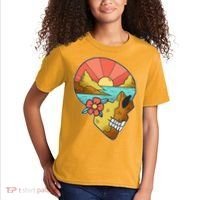 Skull Landscape Sunset Kids T-Shirt thumb 2