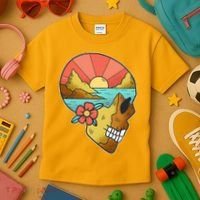Skull Landscape Sunset Kids T-Shirt thumb 3