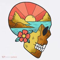 Skull Landscape Sunset Garment-Dyed Sweatshirt thumb 2