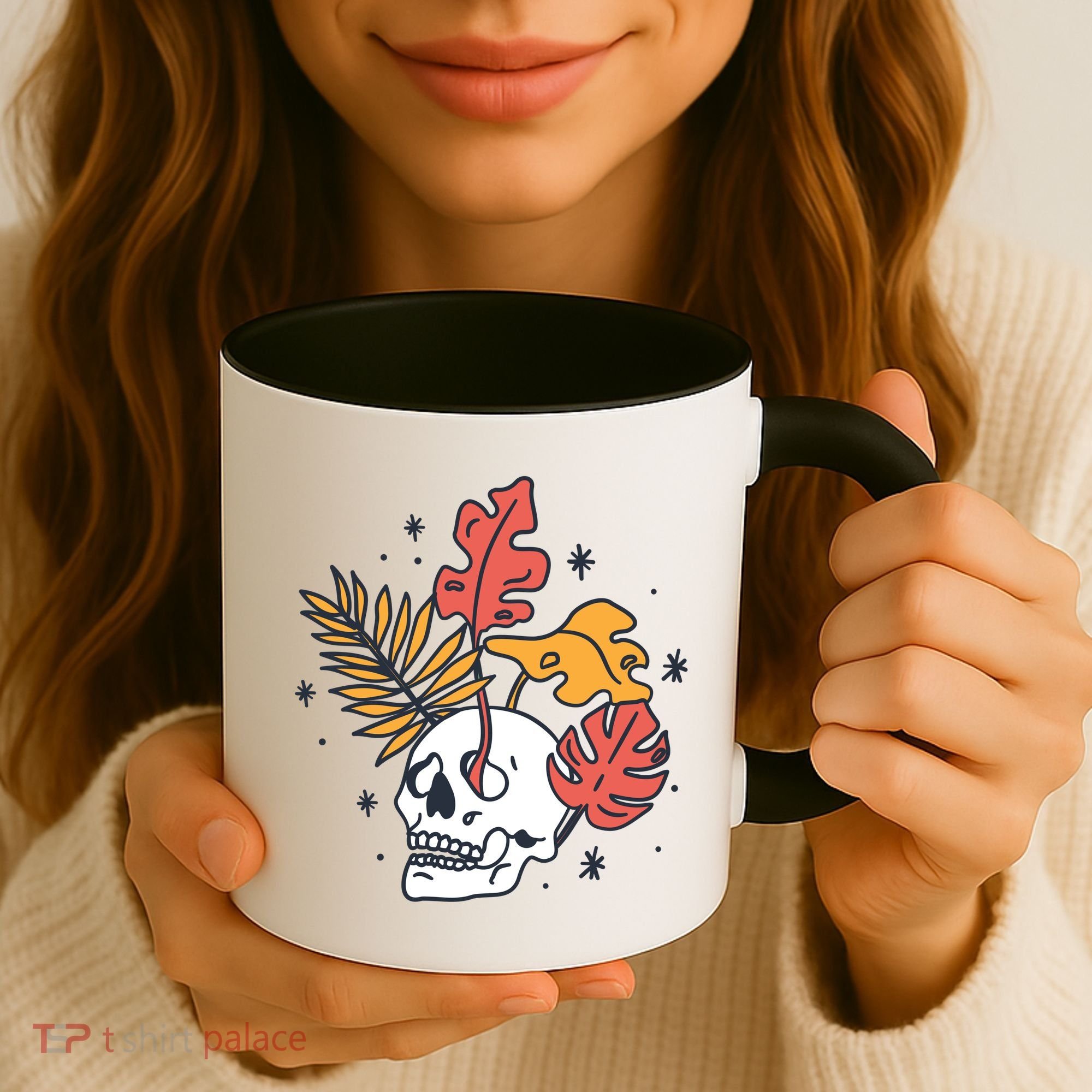 Skull Leaves Coffee Mug