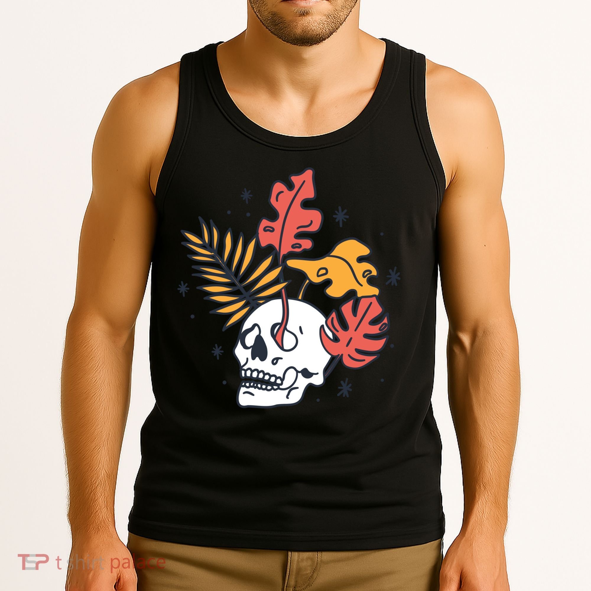 Skull Leaves Tank Top