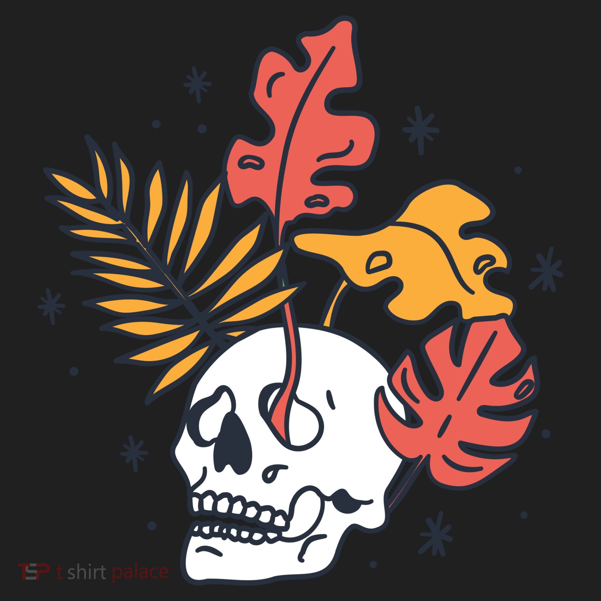 Skull Leaves Golf Towel