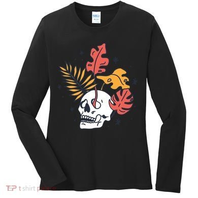 Skull Leaves Women's Long Sleeve Shirt