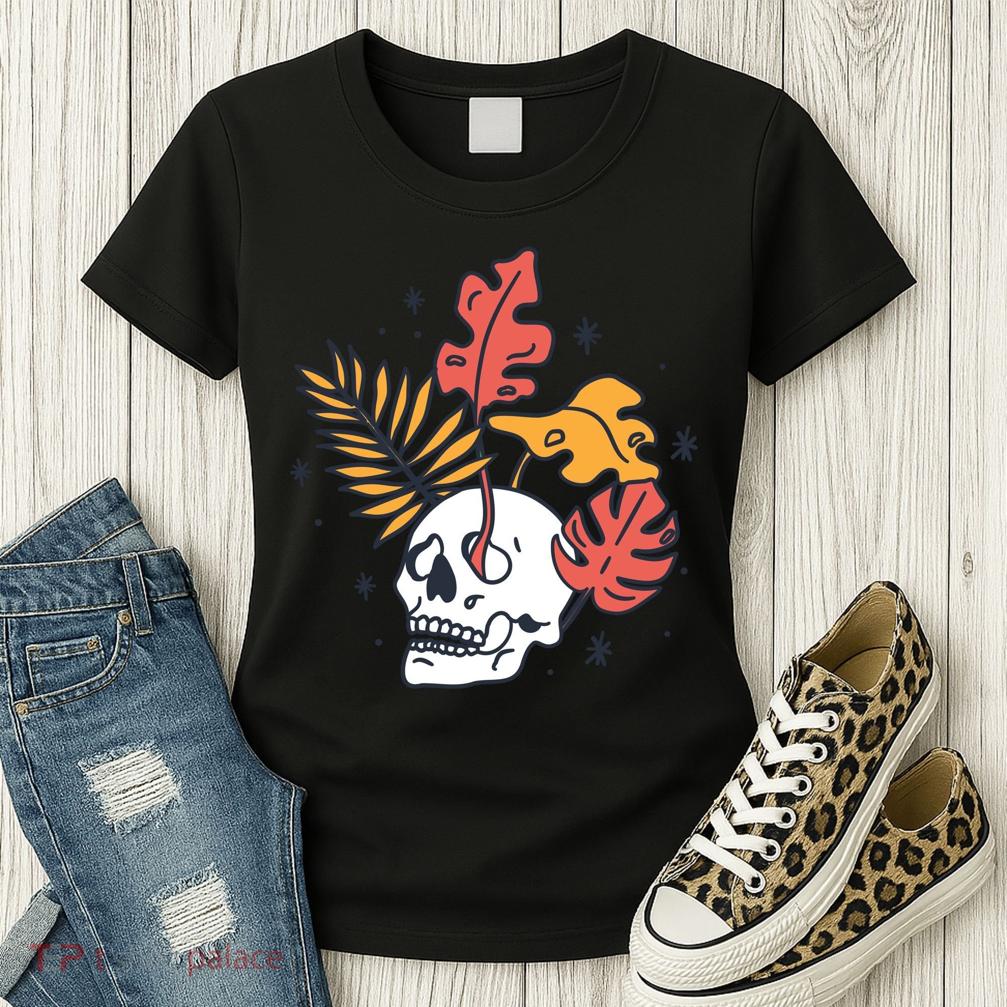 Skull Leaves Women's T-Shirt