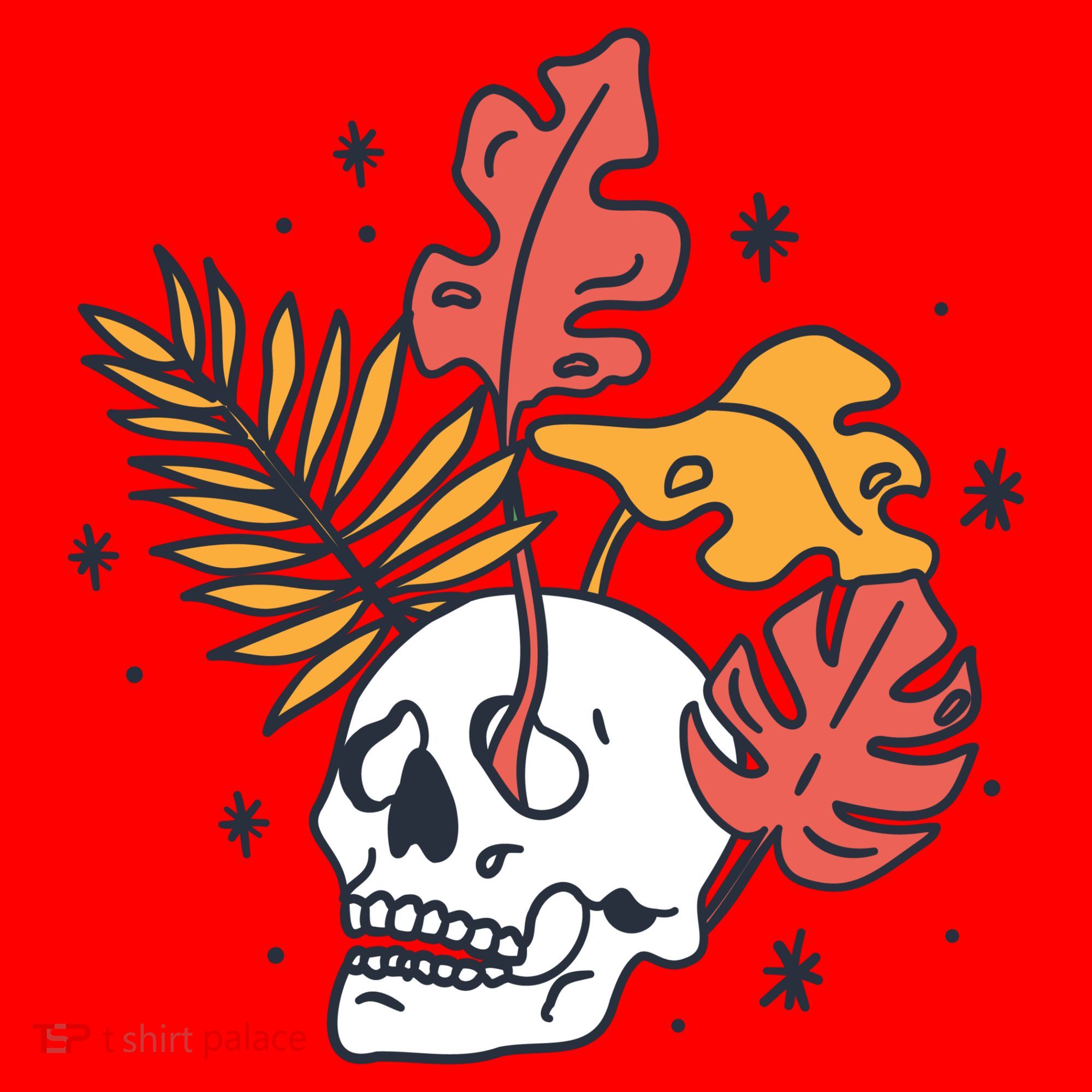Skull Leaves Santa Hat