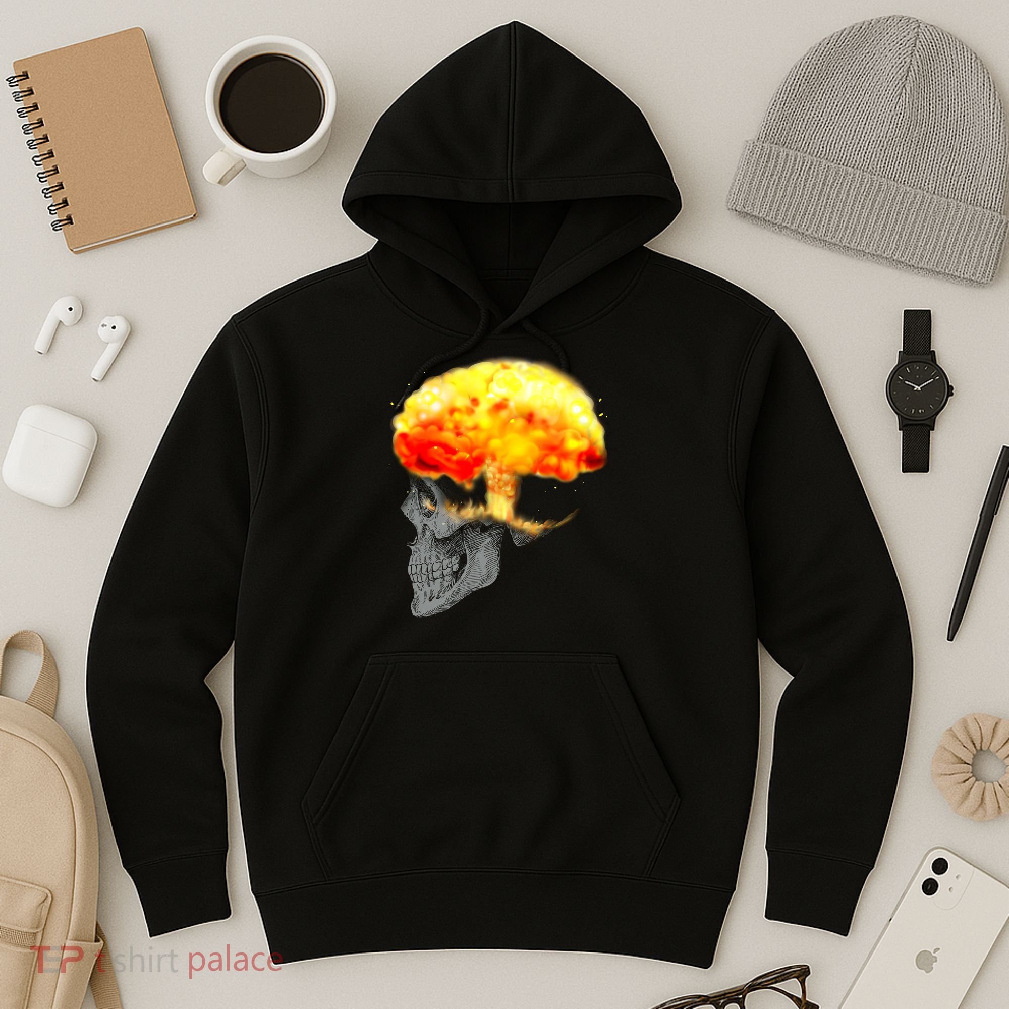 Skull Mind On Fire Hoodie