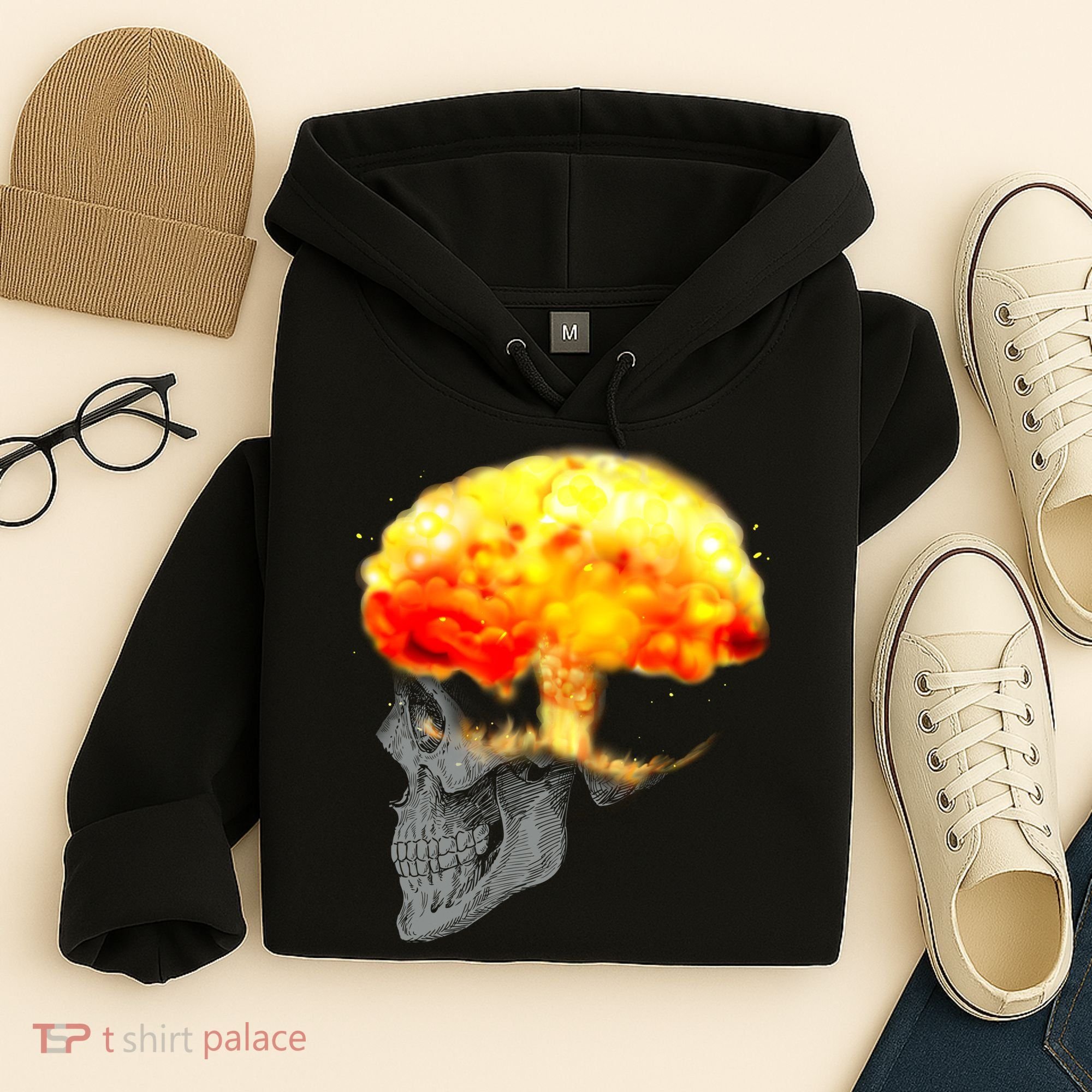 Skull Mind On Fire Hoodie