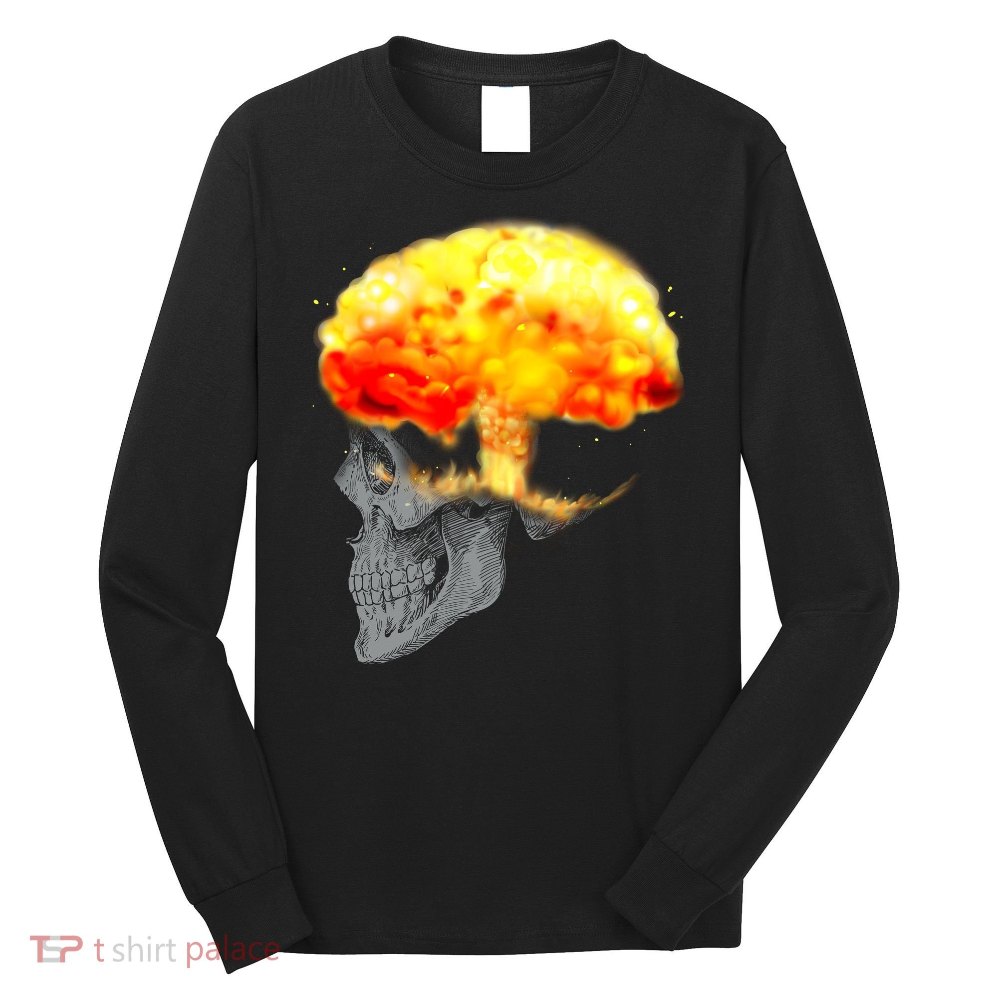 Skull Mind On Fire Long Sleeve Shirt