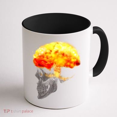 Skull Mind On Fire Coffee Mug back