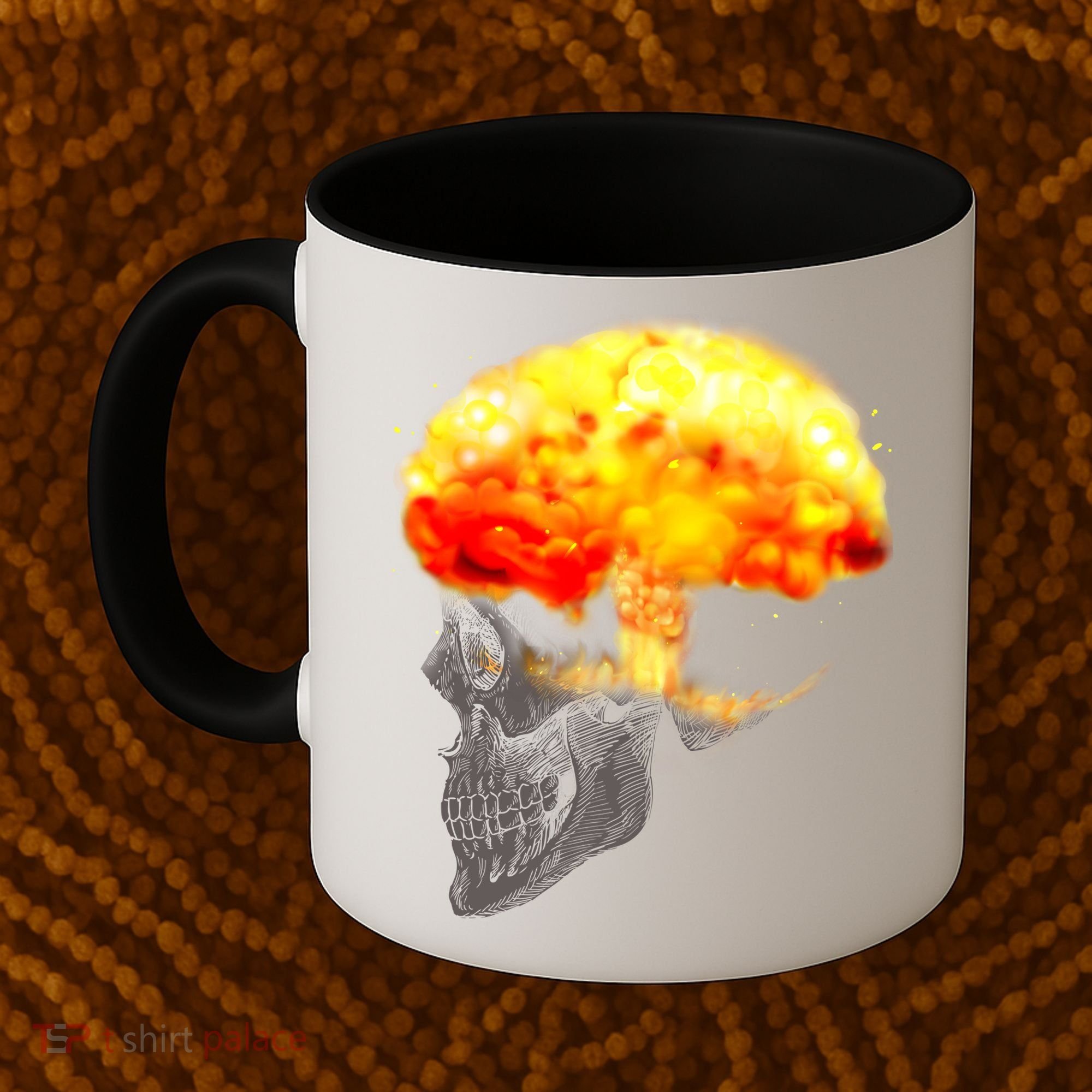 Skull Mind On Fire Coffee Mug