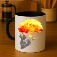 Skull Mind On Fire Coffee Mug thumb 4