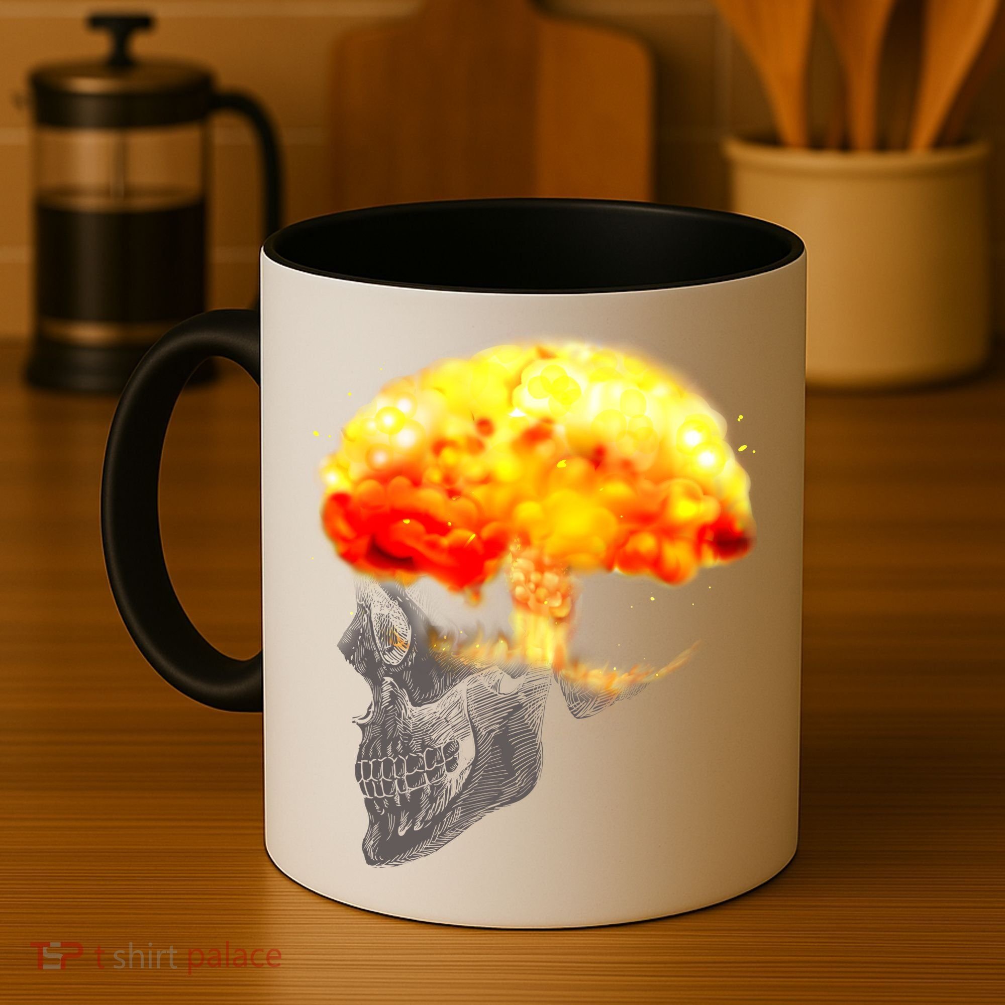 Skull Mind On Fire Coffee Mug