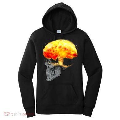 Skull Mind On Fire Women's Hoodie