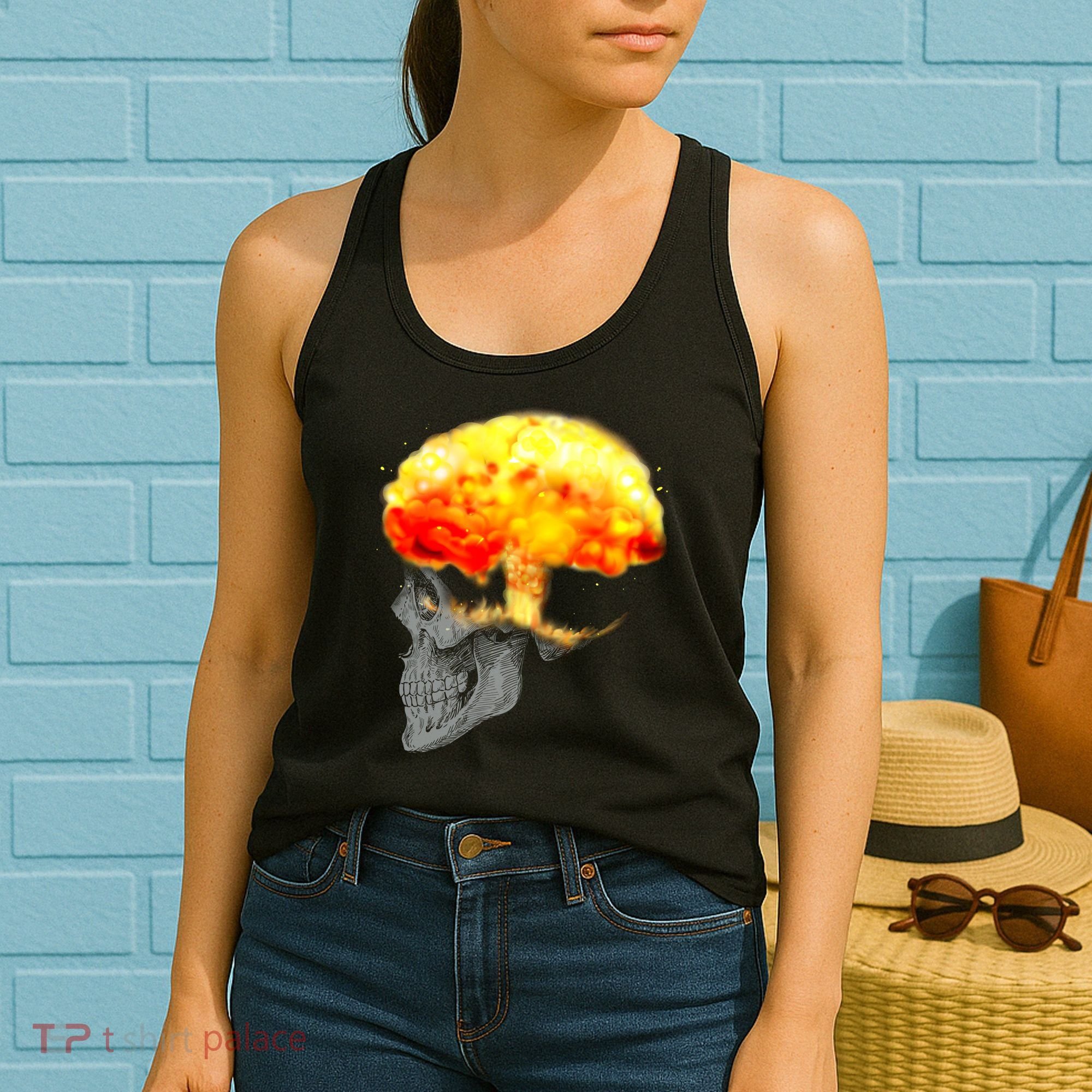 Skull Mind On Fire Women's Tank Top