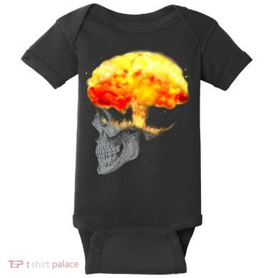 Skull Mind On Fire Baby Bodysuit