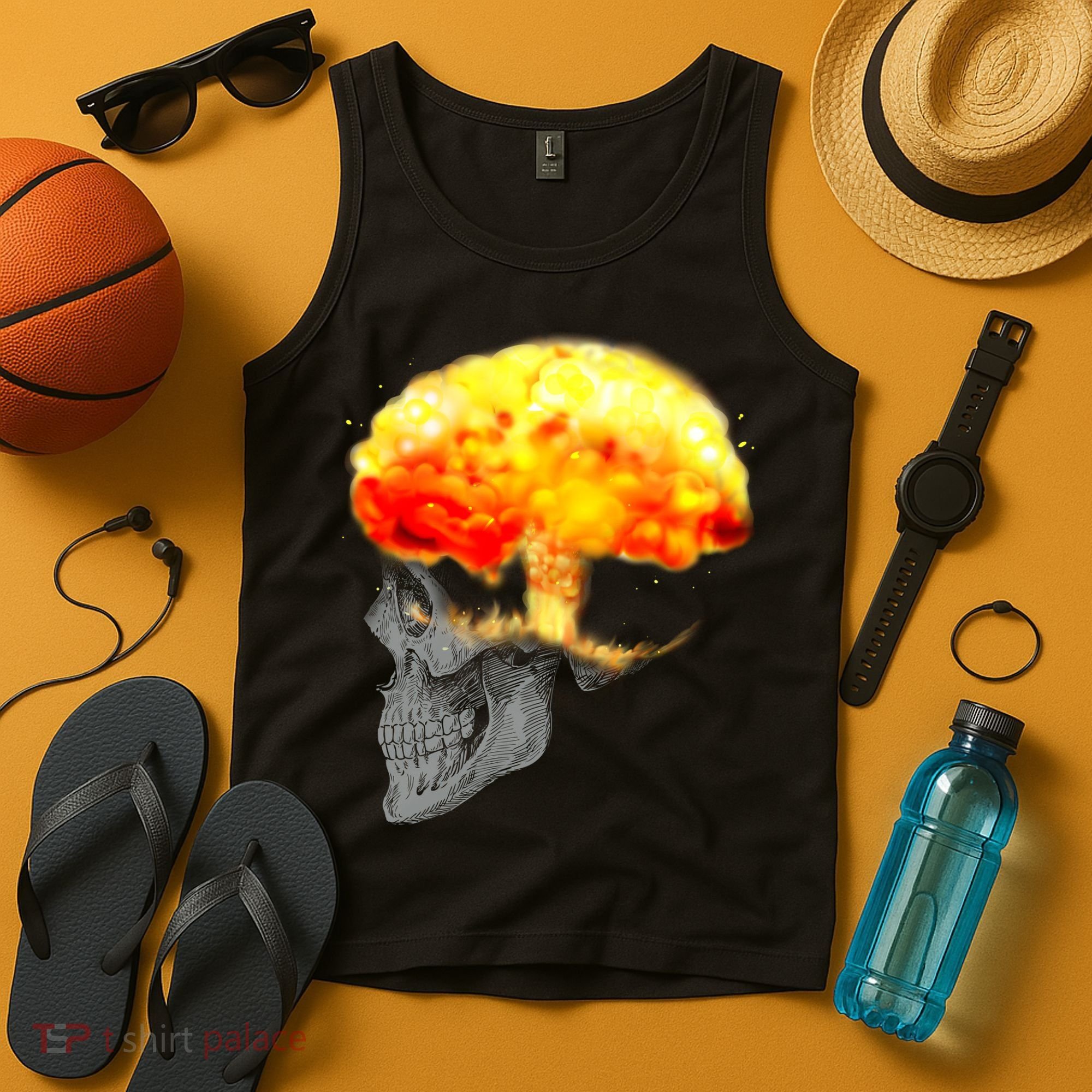 Skull Mind On Fire Tank Top