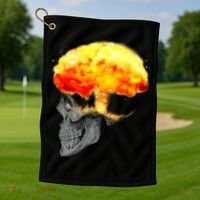 Skull Mind On Fire Golf Towel thumb 1