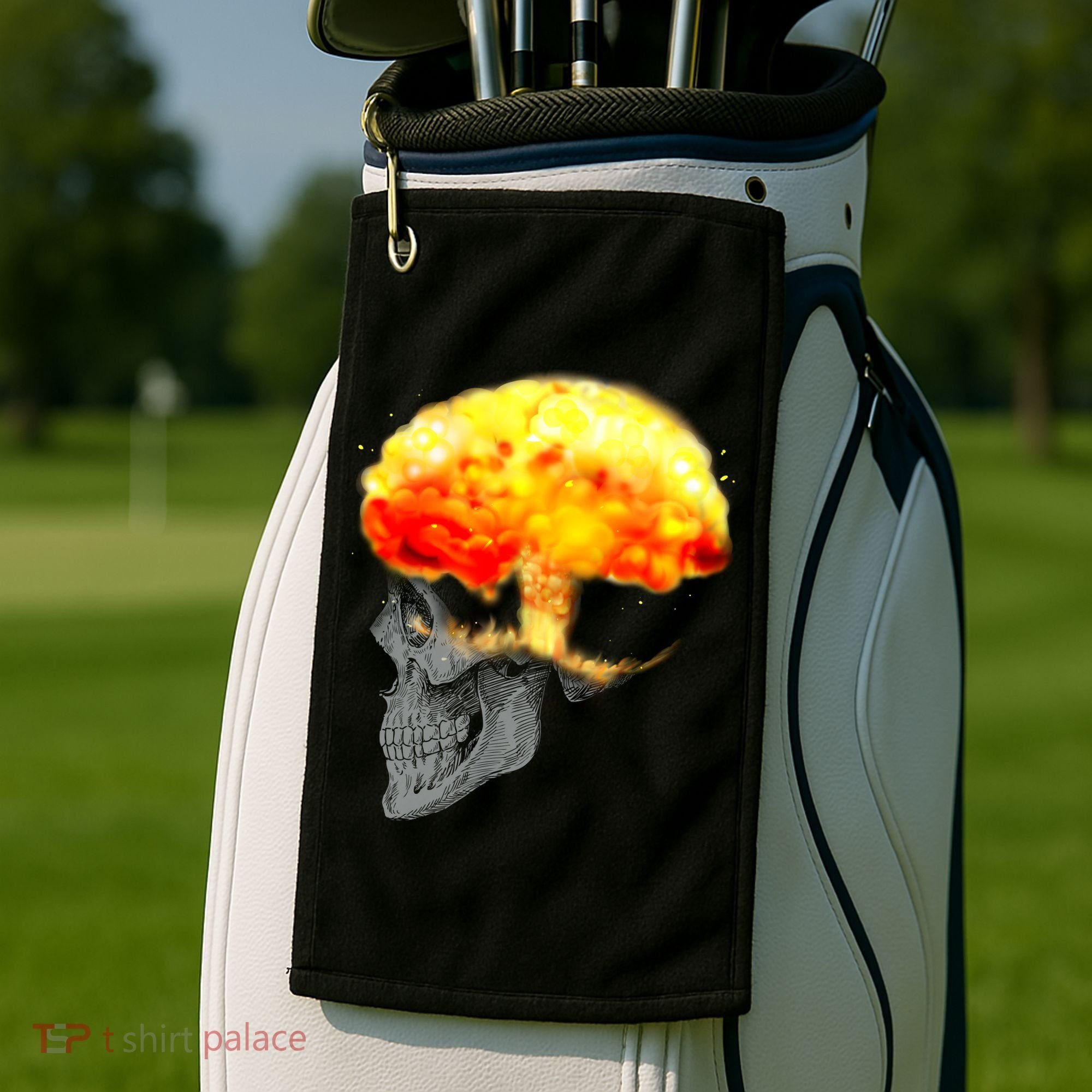 Skull Mind On Fire Golf Towel