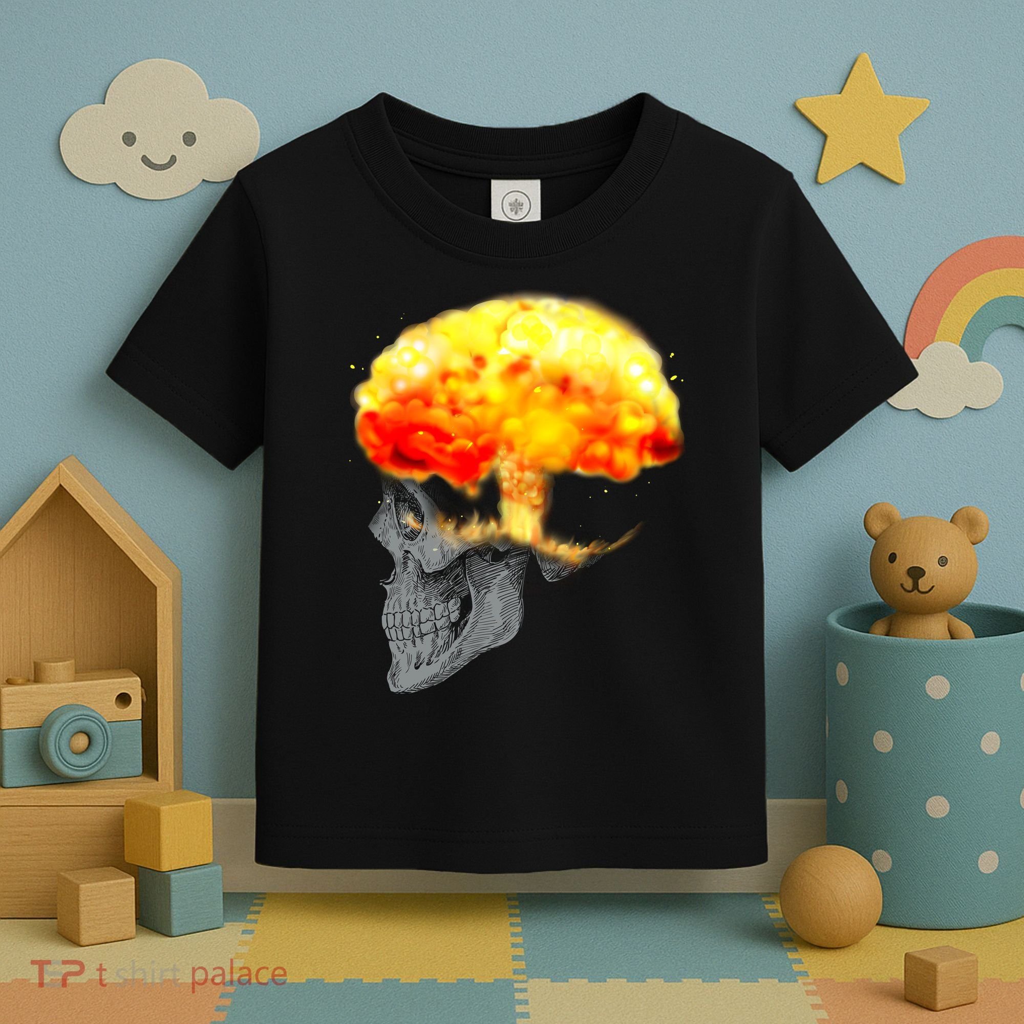 Skull Mind On Fire Toddler T-Shirt