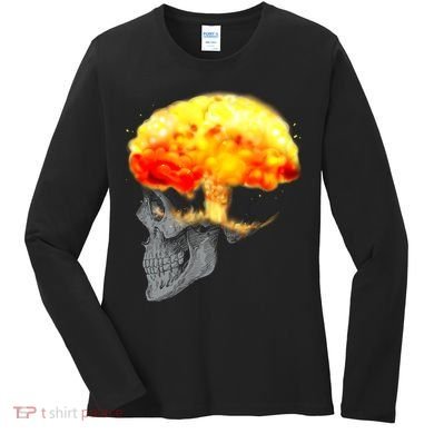 Skull Mind On Fire Women's Long Sleeve Shirt