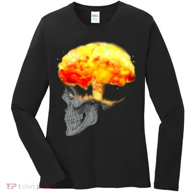 Skull Mind On Fire Women's Long Sleeve Shirt