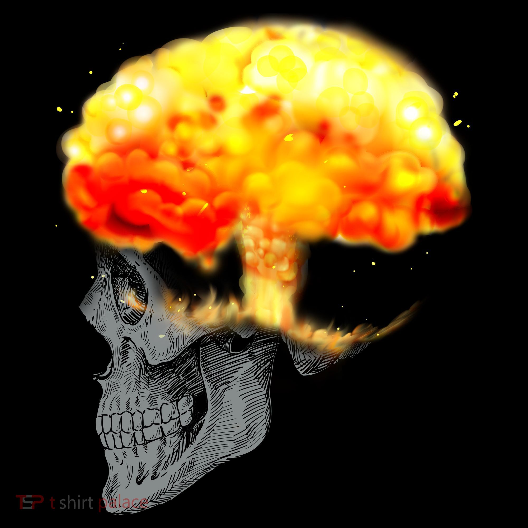 Skull Mind On Fire Women's Long Sleeve Shirt