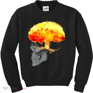 Skull Mind On Fire Kids Sweatshirt