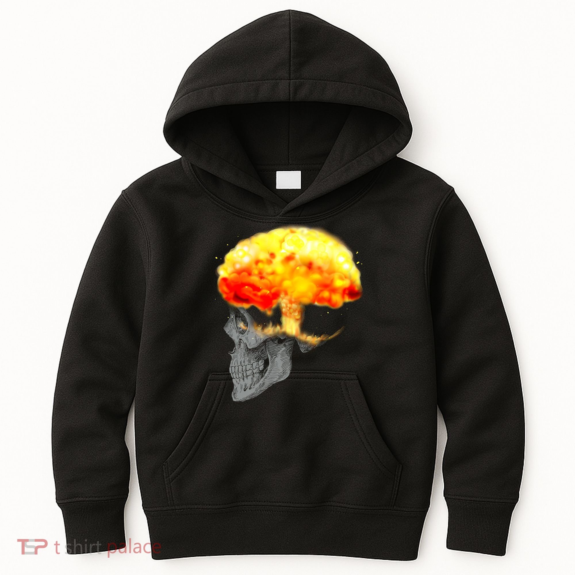 Skull Mind On Fire Kids Hoodie