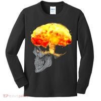 Skull Mind On Fire Kids Long Sleeve Shirt thumb 0
