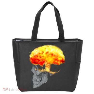 Skull Mind On Fire Tote Bag