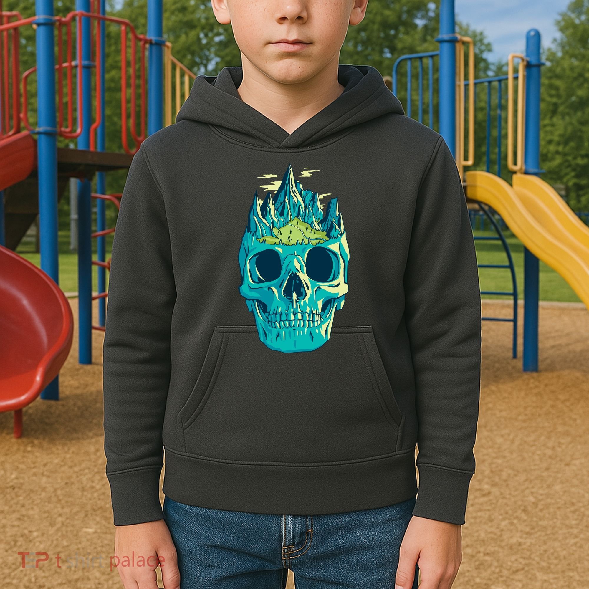 Skull Mountains Kids Hoodie