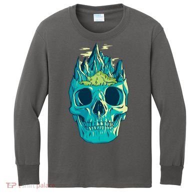 Skull Mountains Kids Long Sleeve Shirt