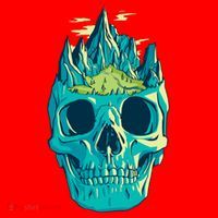 Skull Mountains Santa Hat thumb 1