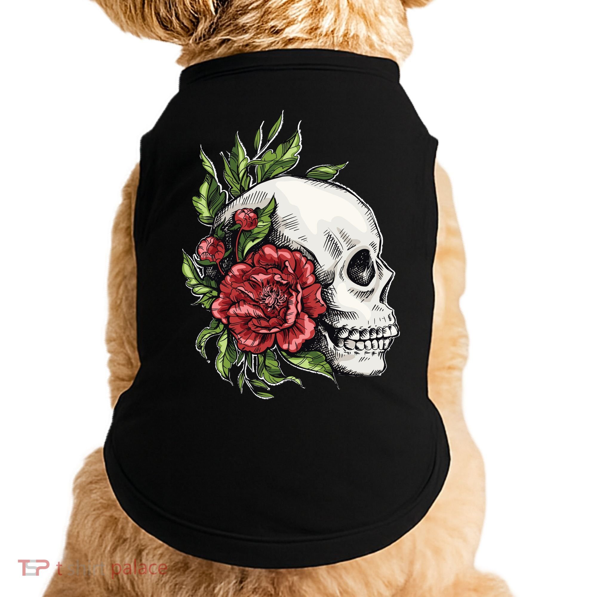 Skull Roses Doggie Tank