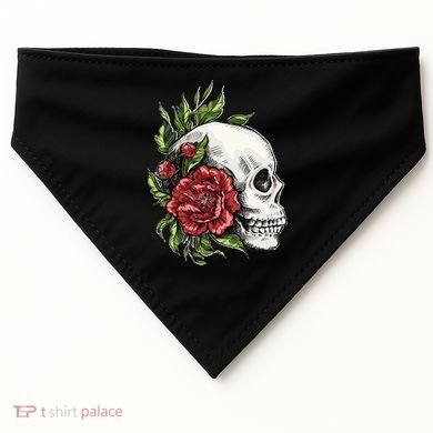 Skull Roses USA-Made Doggie Bandana