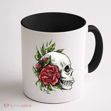 Skull Roses Coffee Mug back