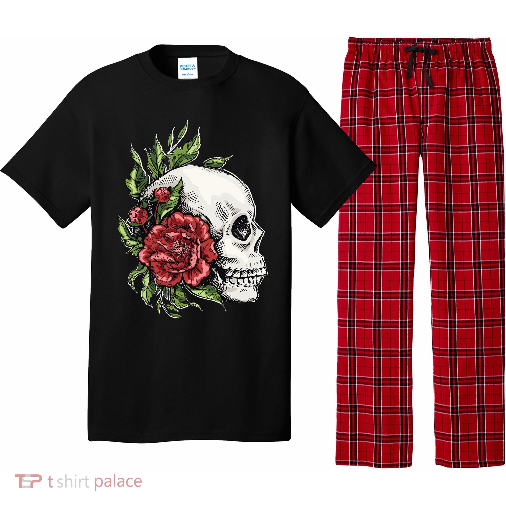 Skull Roses Pajama Set