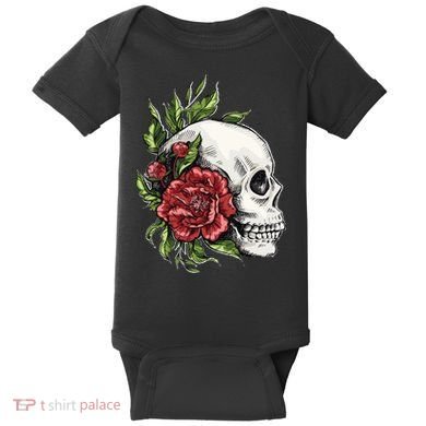 Skull Roses Baby Bodysuit