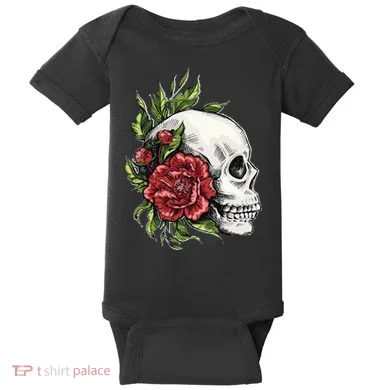 Skull Roses Baby Bodysuit