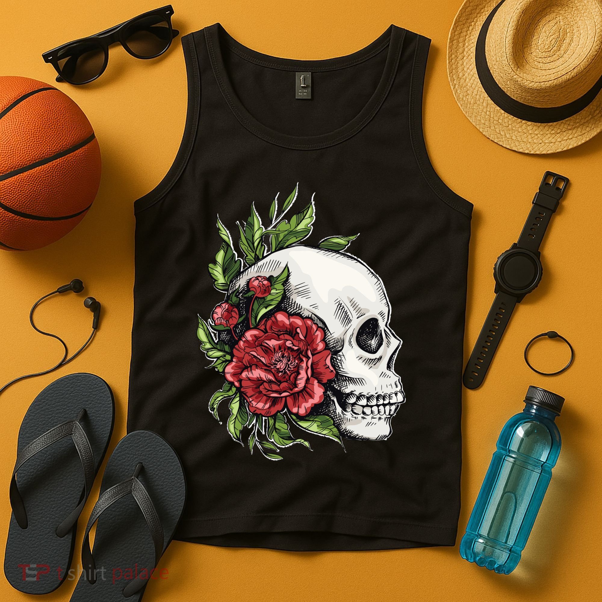 Skull Roses Tank Top